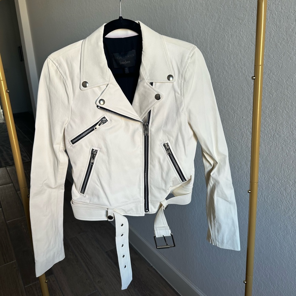 Kendall + Kylie for Neiman Marcus White Leather Jacket